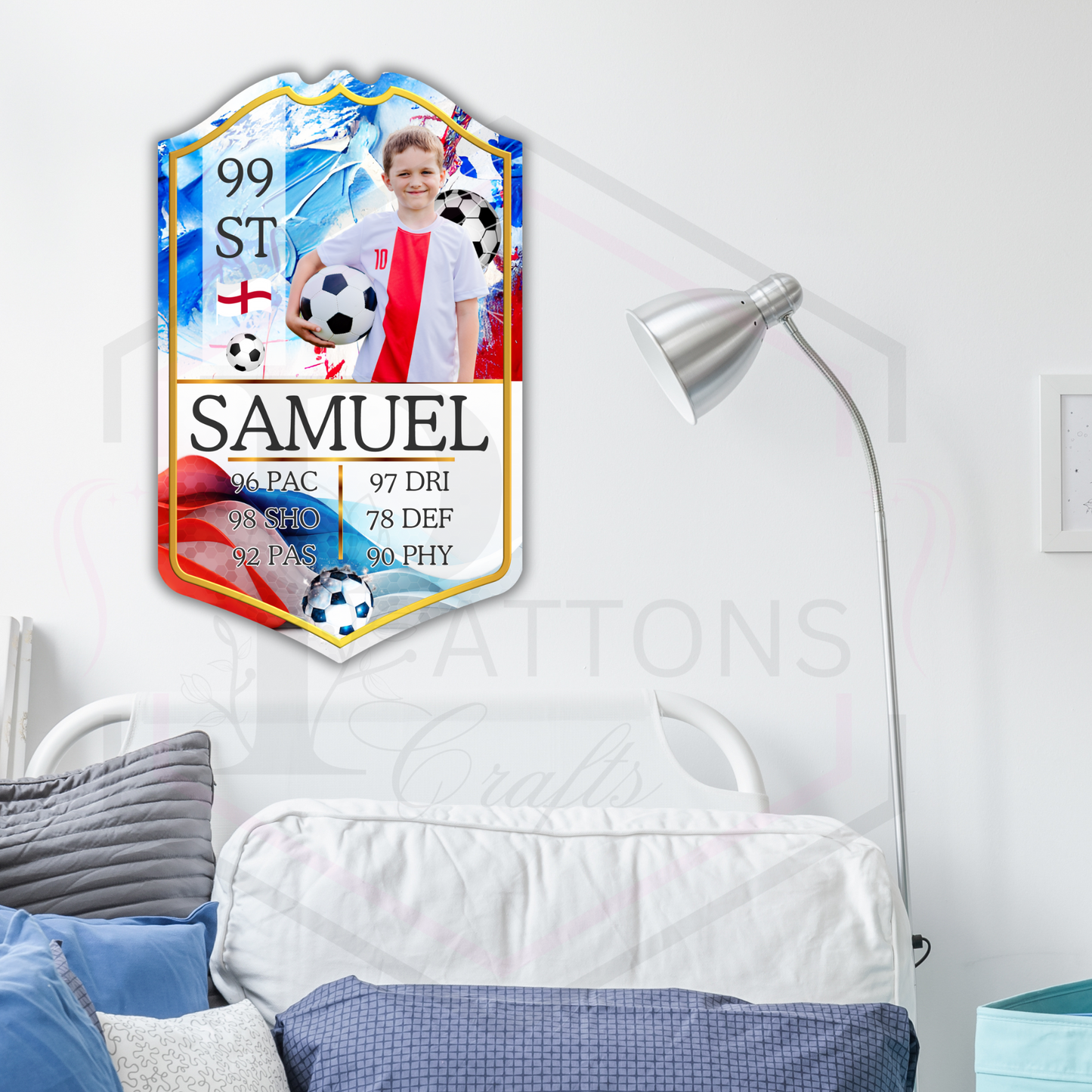 Personalised football Shield | Bedroom decor | Football fan