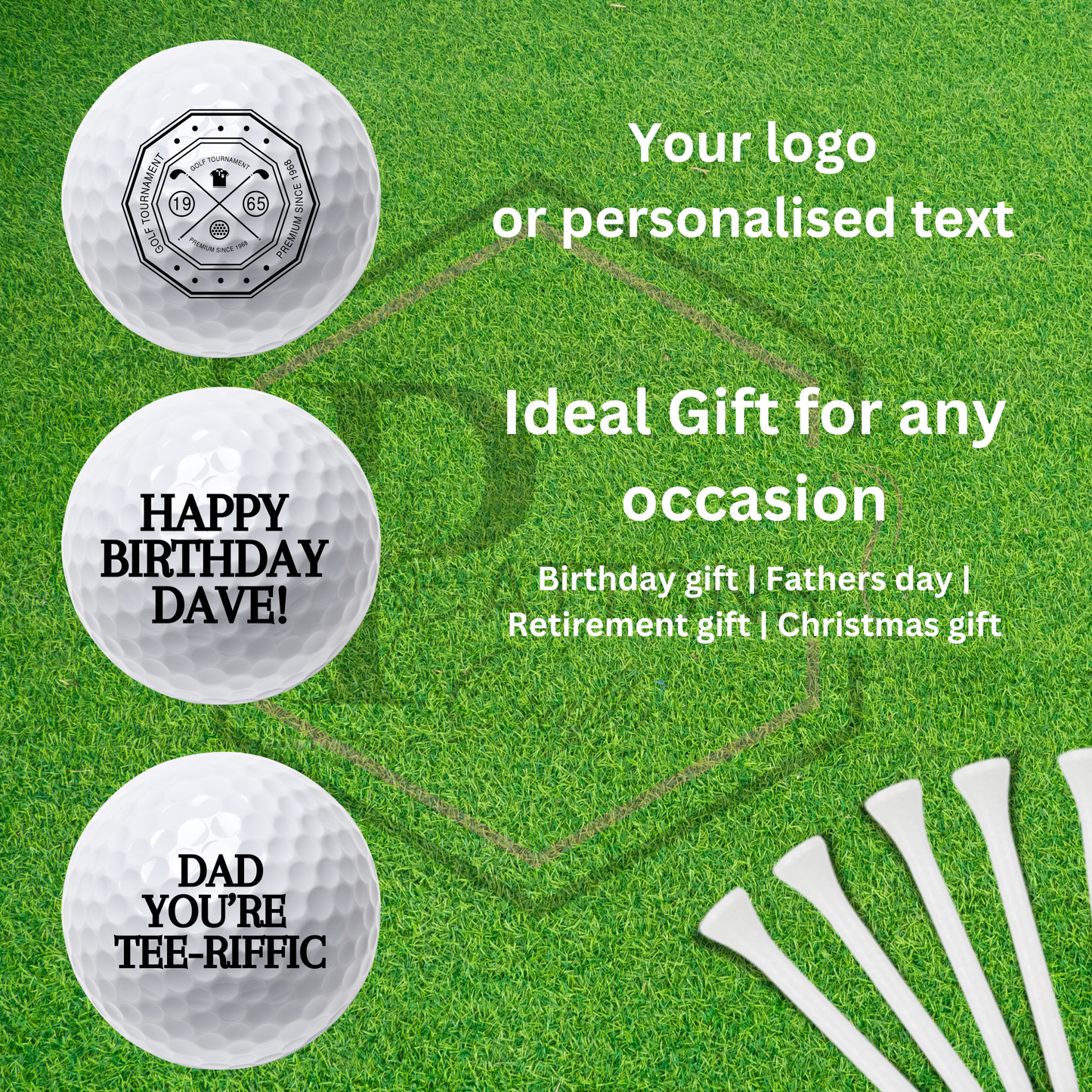 Personalised Golf Ball | Logo Golf ball | Custom text Golf ball