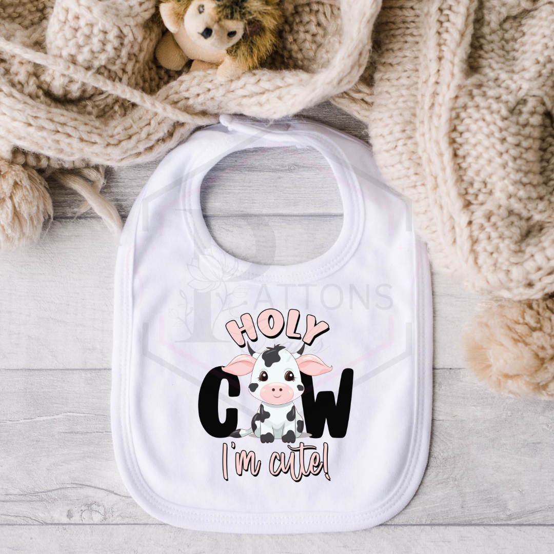 Baby bib | Cute cow dribble catcher