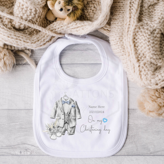 Personalised baby bib |Boy Christening gift | Baptism bib