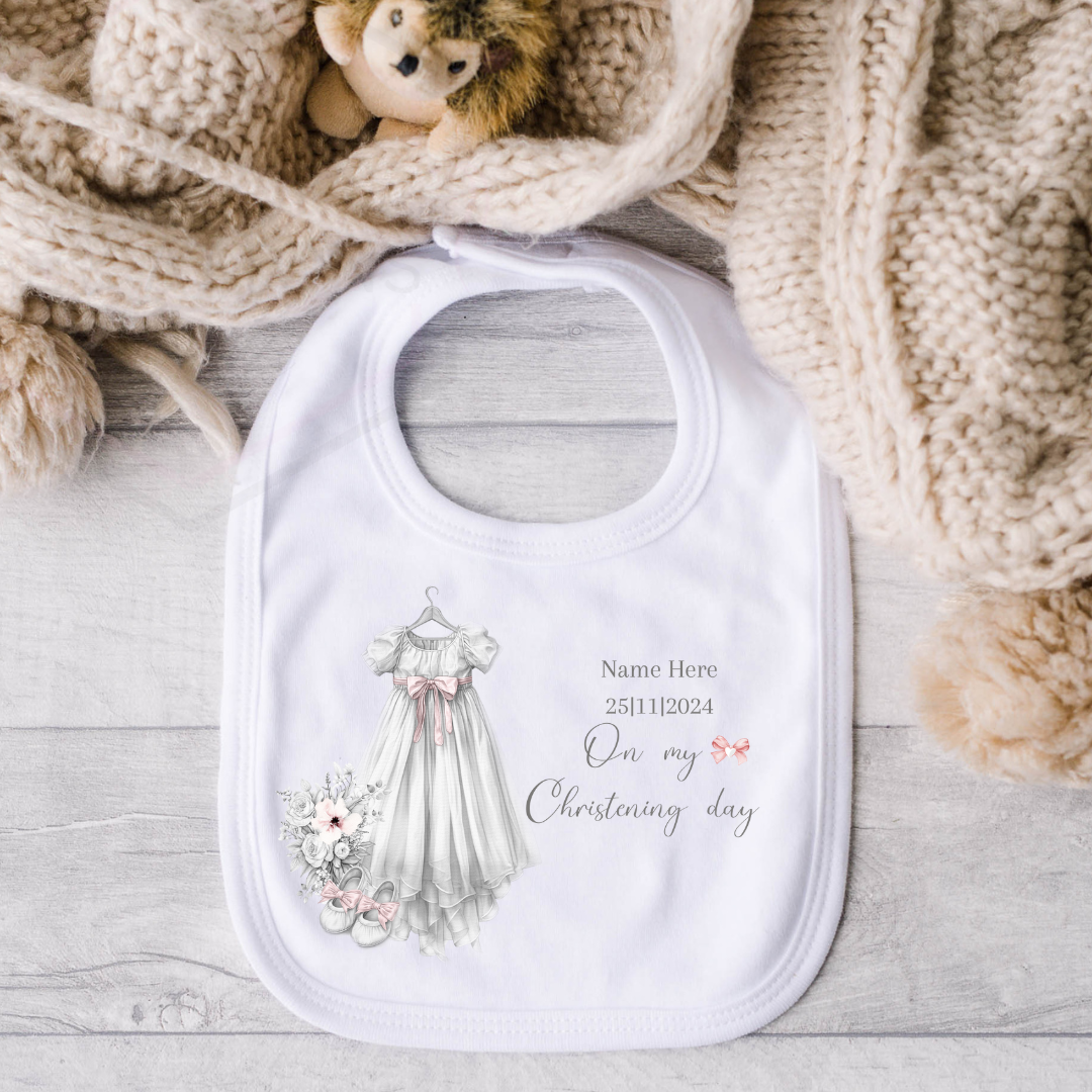 Personalised baby bib | Baby girl christening gift | Baptism bib