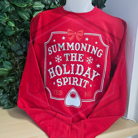 Red Sweatshirt | Summoning the holiday spirt | Christmas sweatshirt