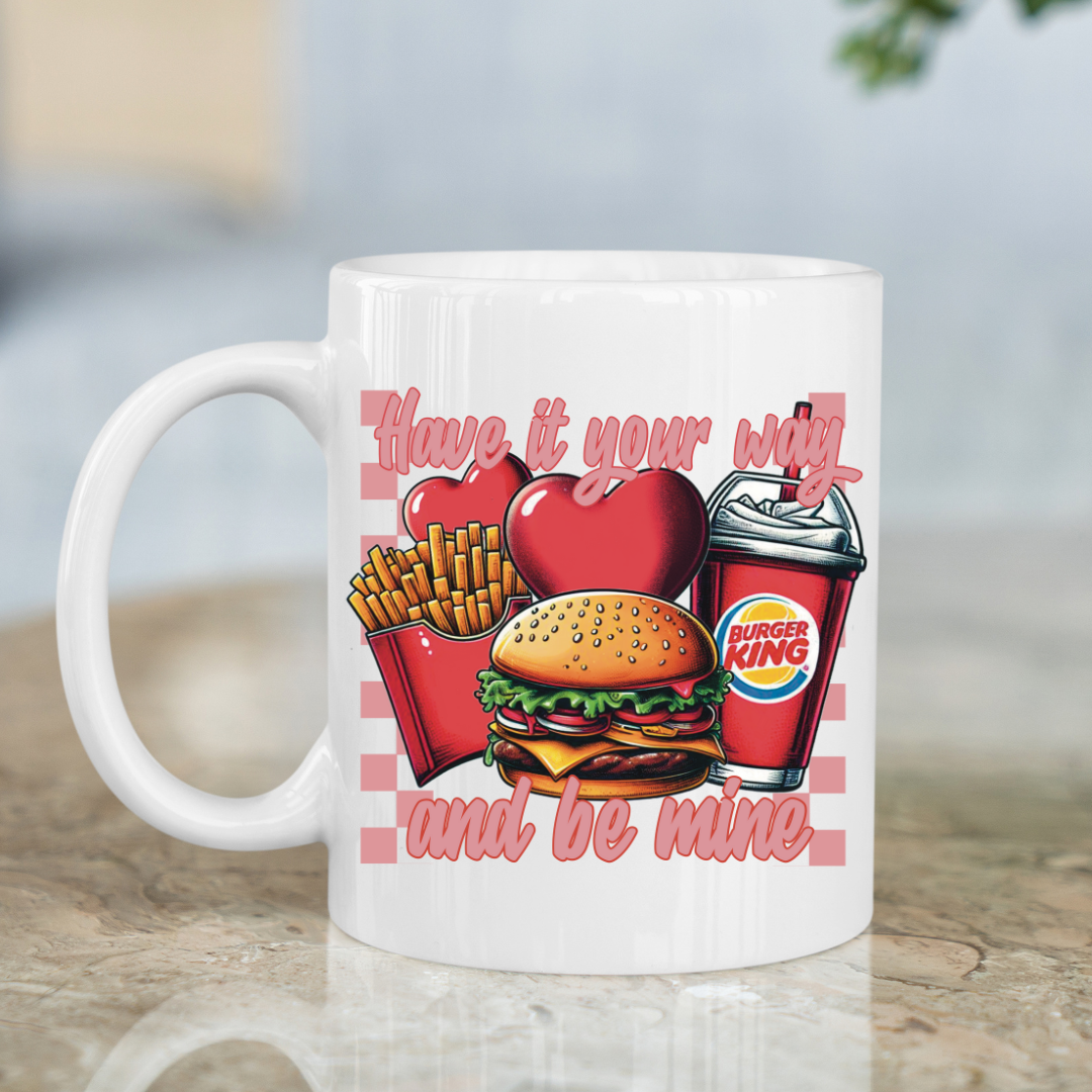 Valentines Day mug | Fast food puns | 11oz Mug | Multiple designs