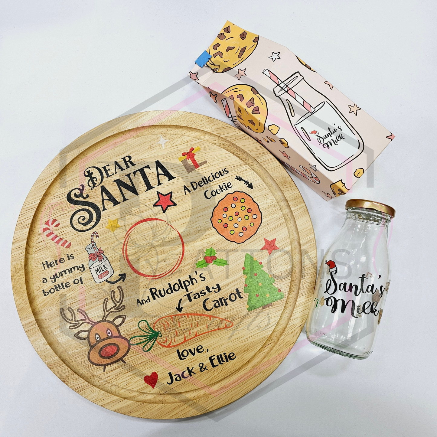 Dear Santa Board | Christmas eve serving tray | Santa's Milk