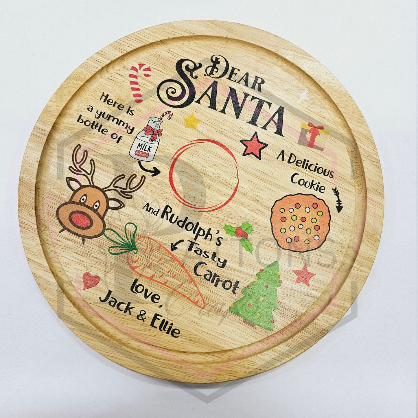 Dear Santa Board | Christmas eve serving tray | Santa's Milk