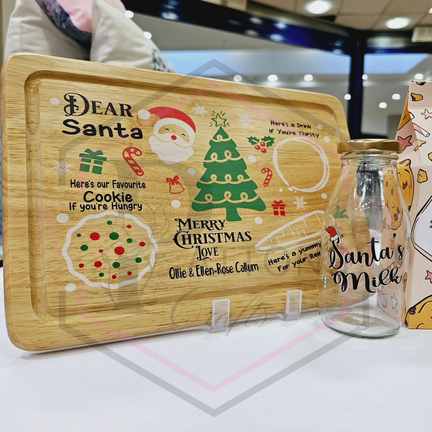 Dear Santa board | Rectangle Christmas Santas Treat Tray