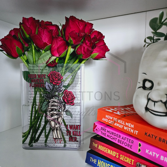 Book Vase | Your wife waters flowers | Acrylic Vase