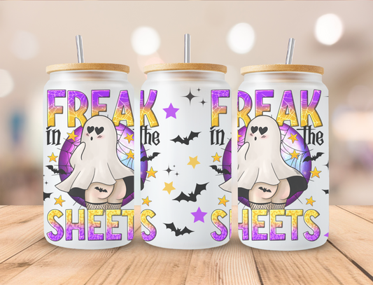 16oz Frosted Tumbler | Bamboo lid and straw | Freak in the sheets