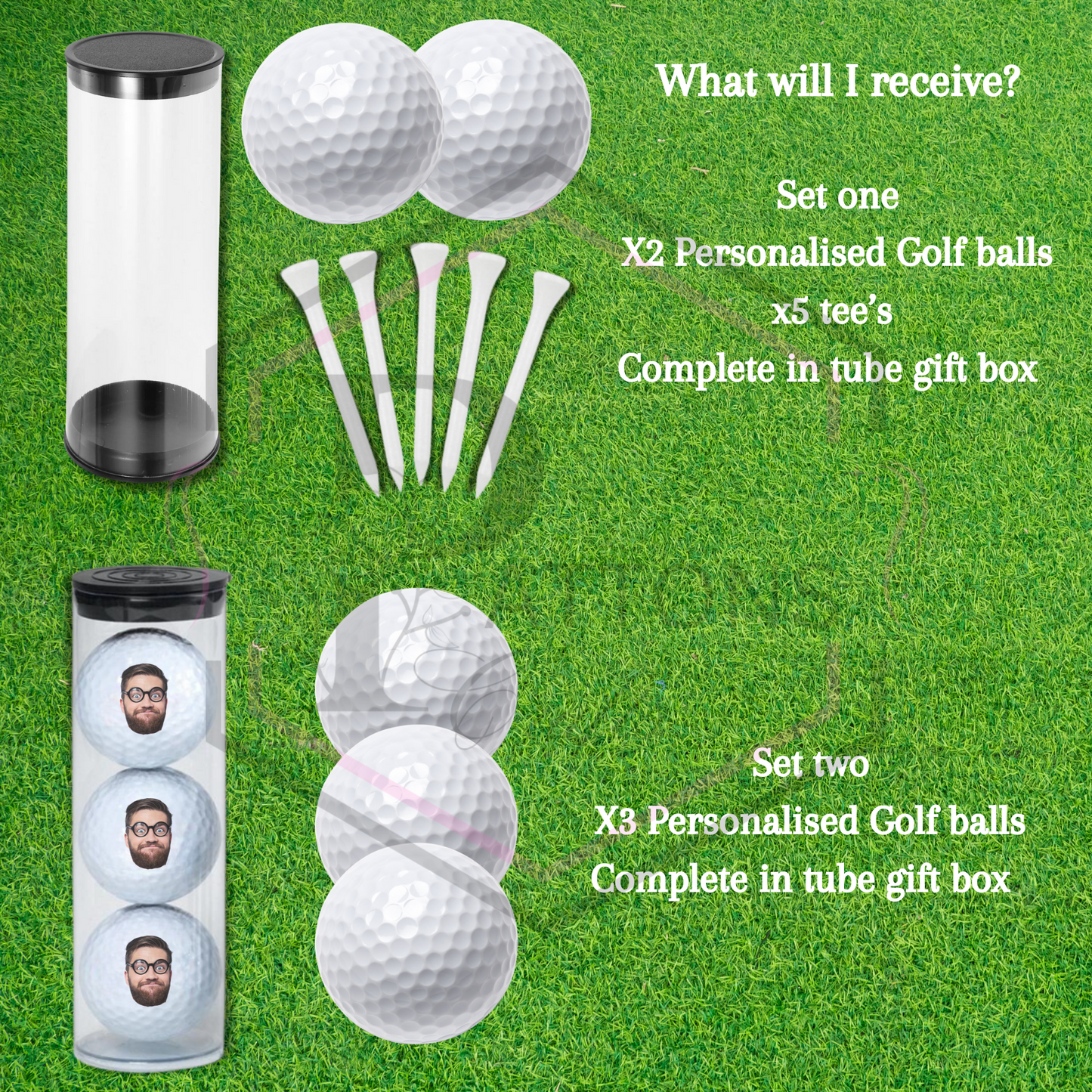 Personalised photo golf balls | Golf ball set | Custom golf ball