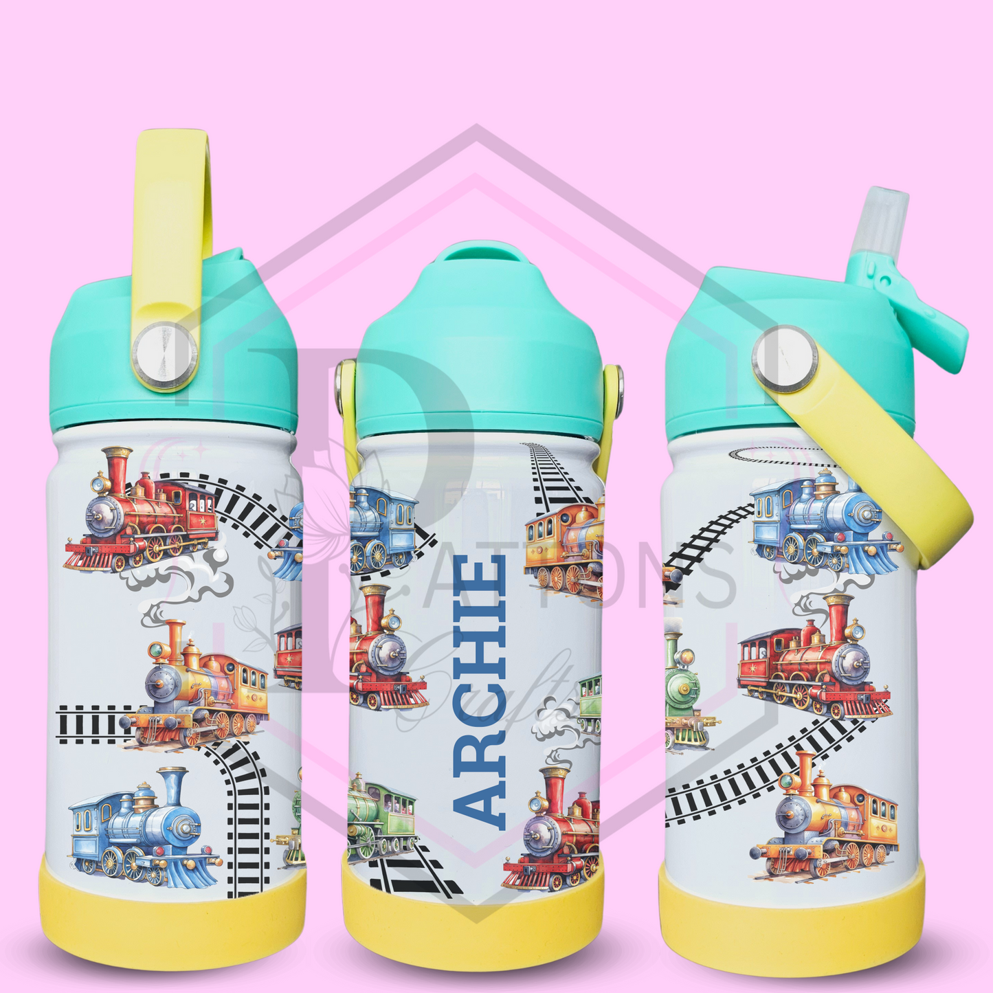 Kids thermal bottle | Trains | Personalised Thermal Bottle