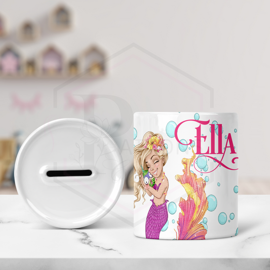 Personalised Ceramic Money box | Mermaid money box