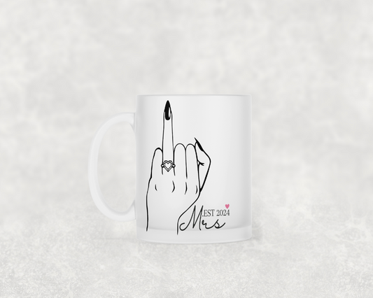 Frosted mug | 11oz Frosted mug | Mrs est 2024 | Personalised frosted mug