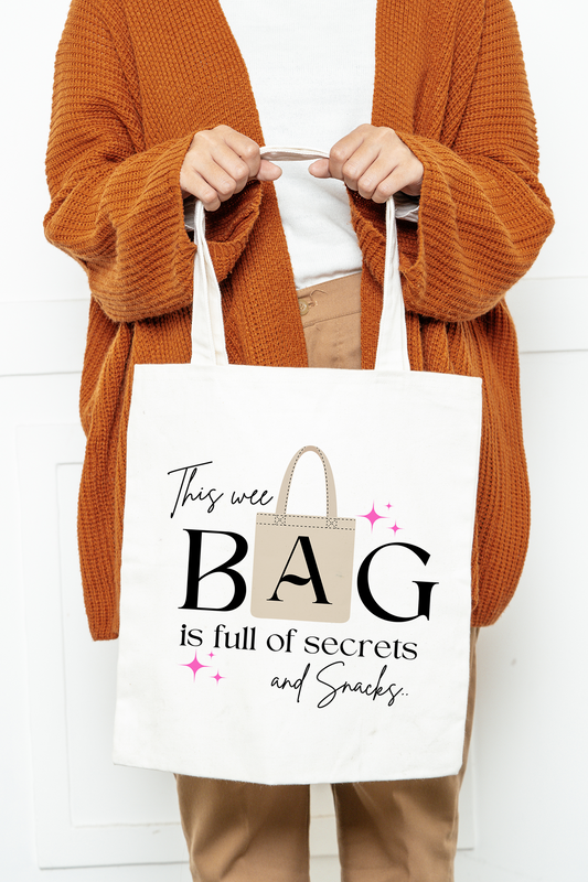 Tote Bag | White Shopper | Secrets & Snacks