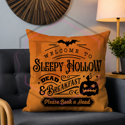 Orange velvet Cushion | Sleepy hollow