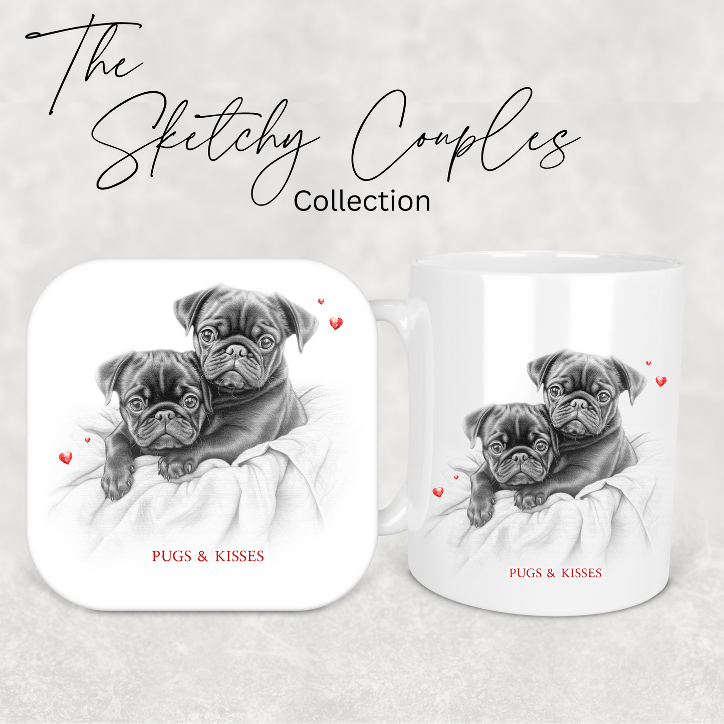 Sketchy couples Collection | Dark Pug collection