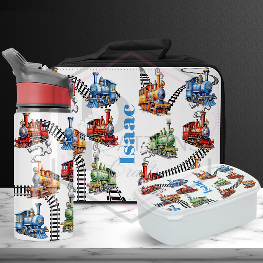 Lunch Bag Set | Personalised Trains | Lunch Box