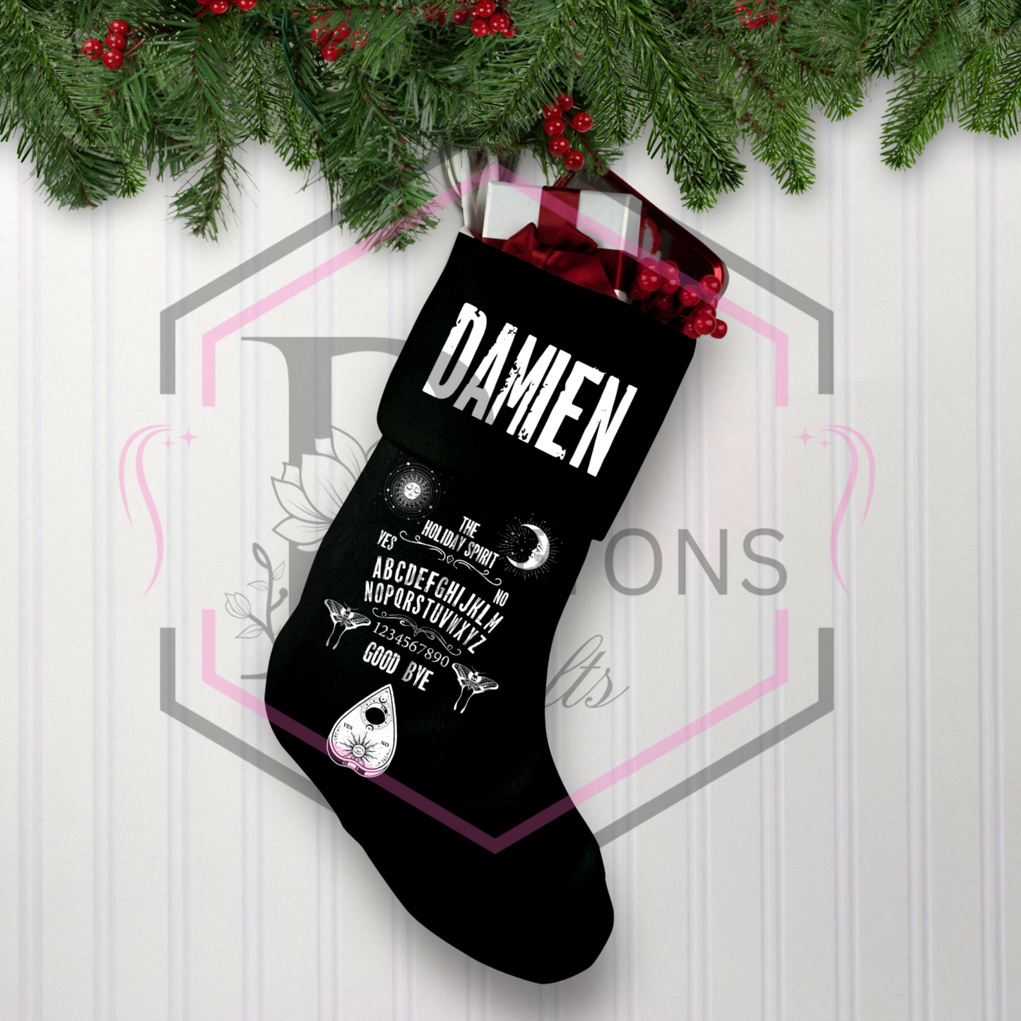 Personalised Black Christmas Stockings | The Holiday Spirit