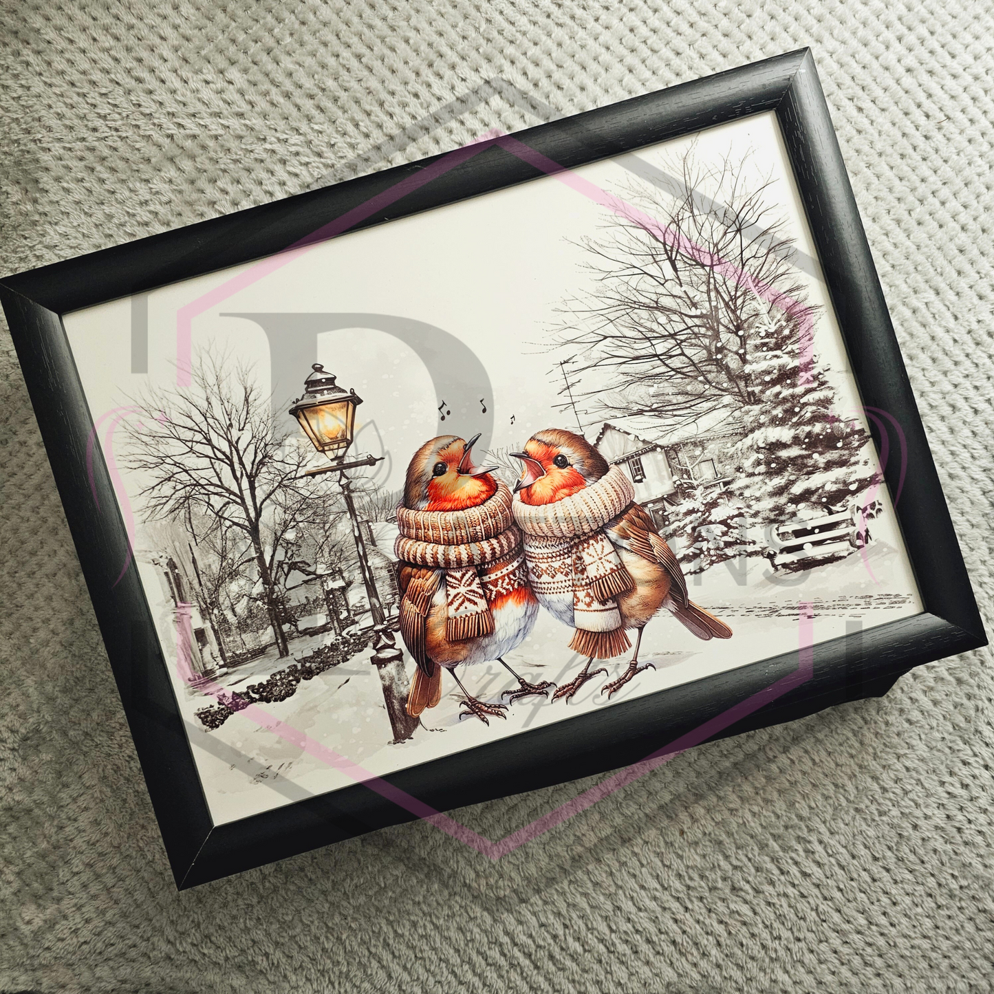 Laptray | Serving tray | Christmas robin