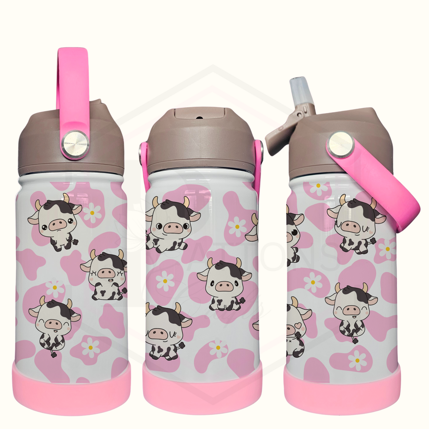 Kids thermal water bottle | Cute Cows