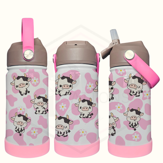 Kids thermal water bottle | Cute Cows