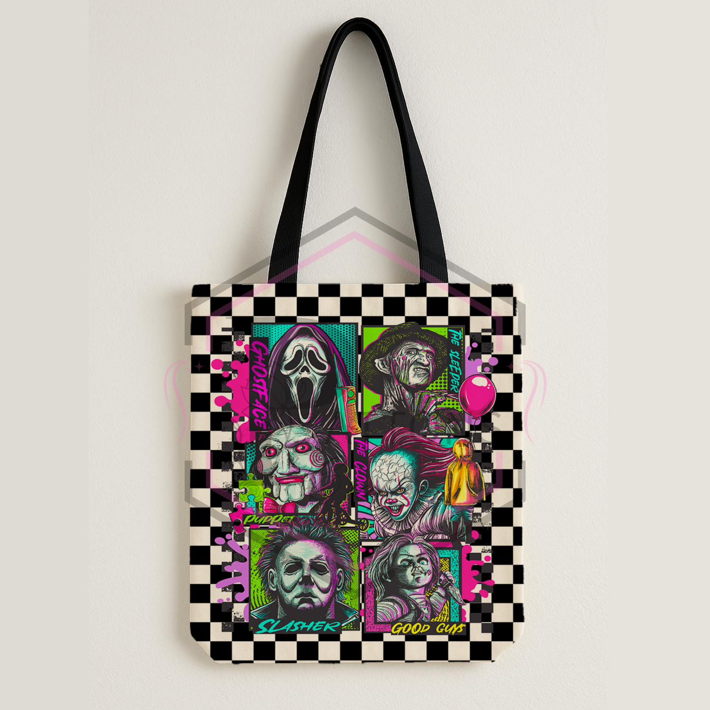 Checkerboard tote bag | Horror Squad