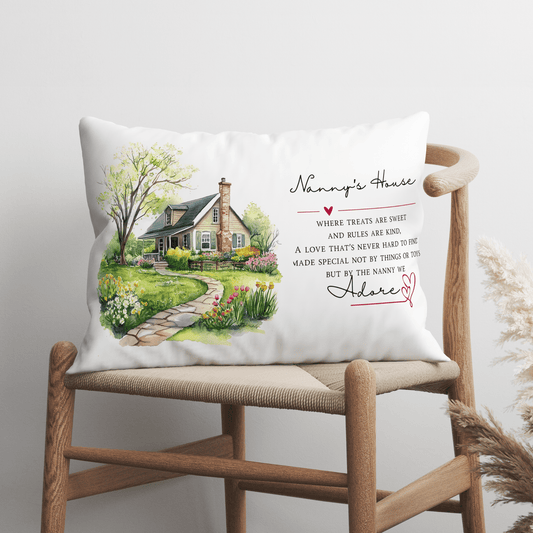 Personalised Grandparents rectangle Cushion 30x50cm – Granny & Granda’s House