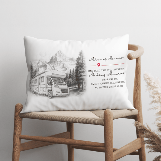Motorhome rectangle Cushion 30x50cm – Miles of Memories Travel Cushion