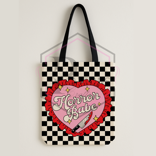 Checkerboard tote bag | Horror Babe