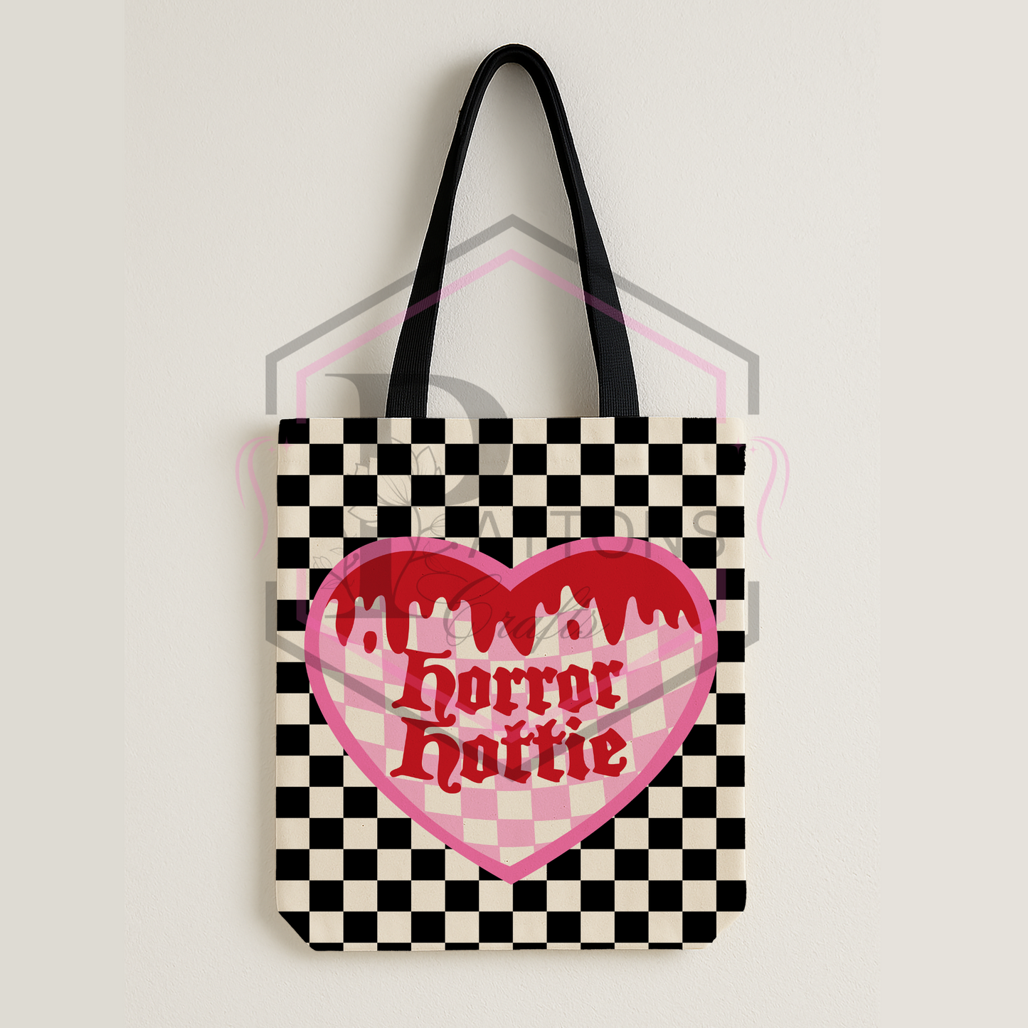 Checkerboard tote bag | Horror Hottie