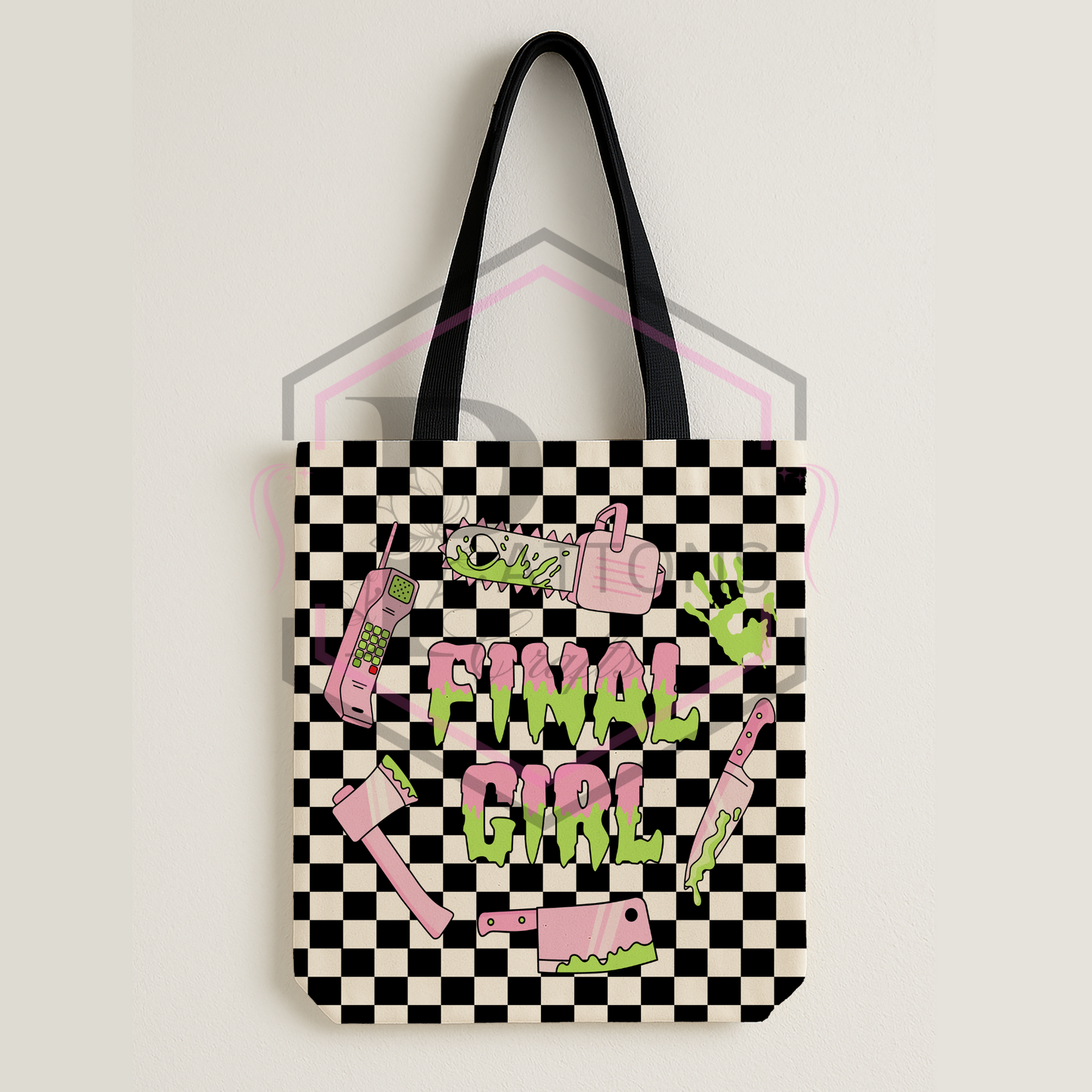 Checkerboard tote bag | Final Girl