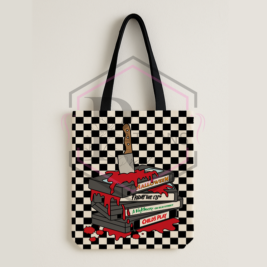 Checkerboard tote bag | Scary movies