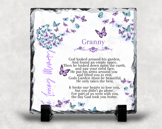 Memorial Slate | Butterflies | 20x20cm |30x30cm