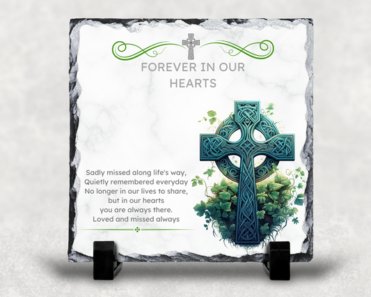 Memorial Slate | Celtic Cross | 20x20cm | 30x30cm