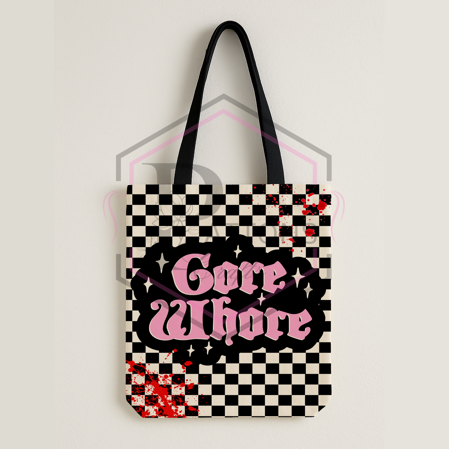 Checkerboard tote bag | Gore whore