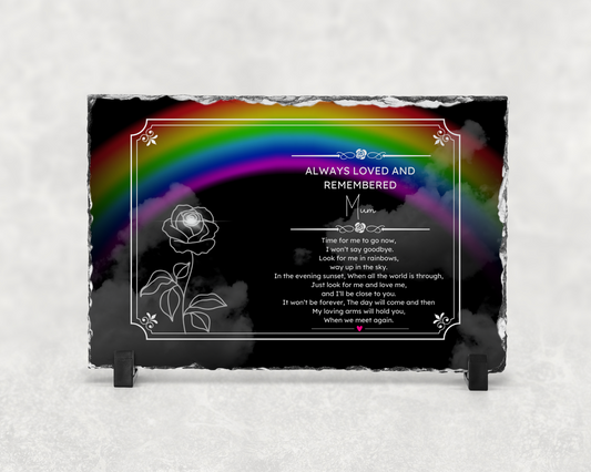 Memorial slate| Rainbow design | 20x30cm