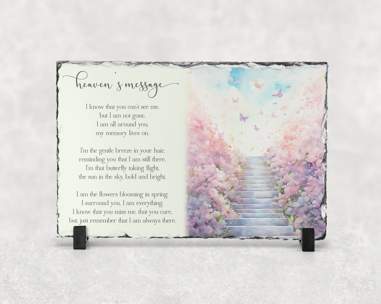 Memorial Slate | Heavens Message | Slate 20x30cm | Seed card