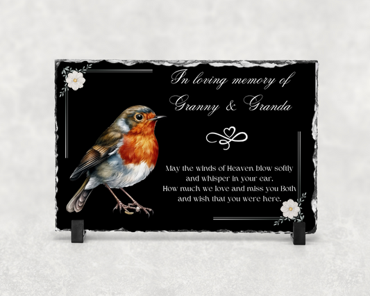 Memorial Slate | Robin design | 20x30cm