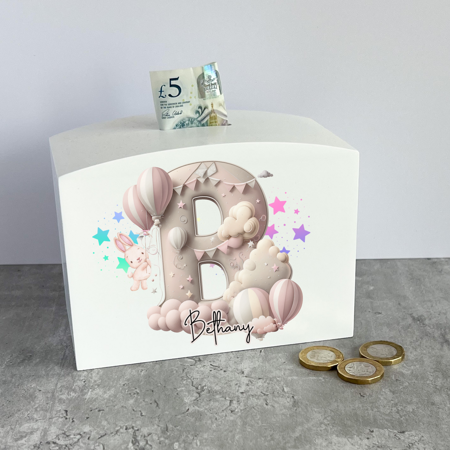 Wooden money box | Initial money box