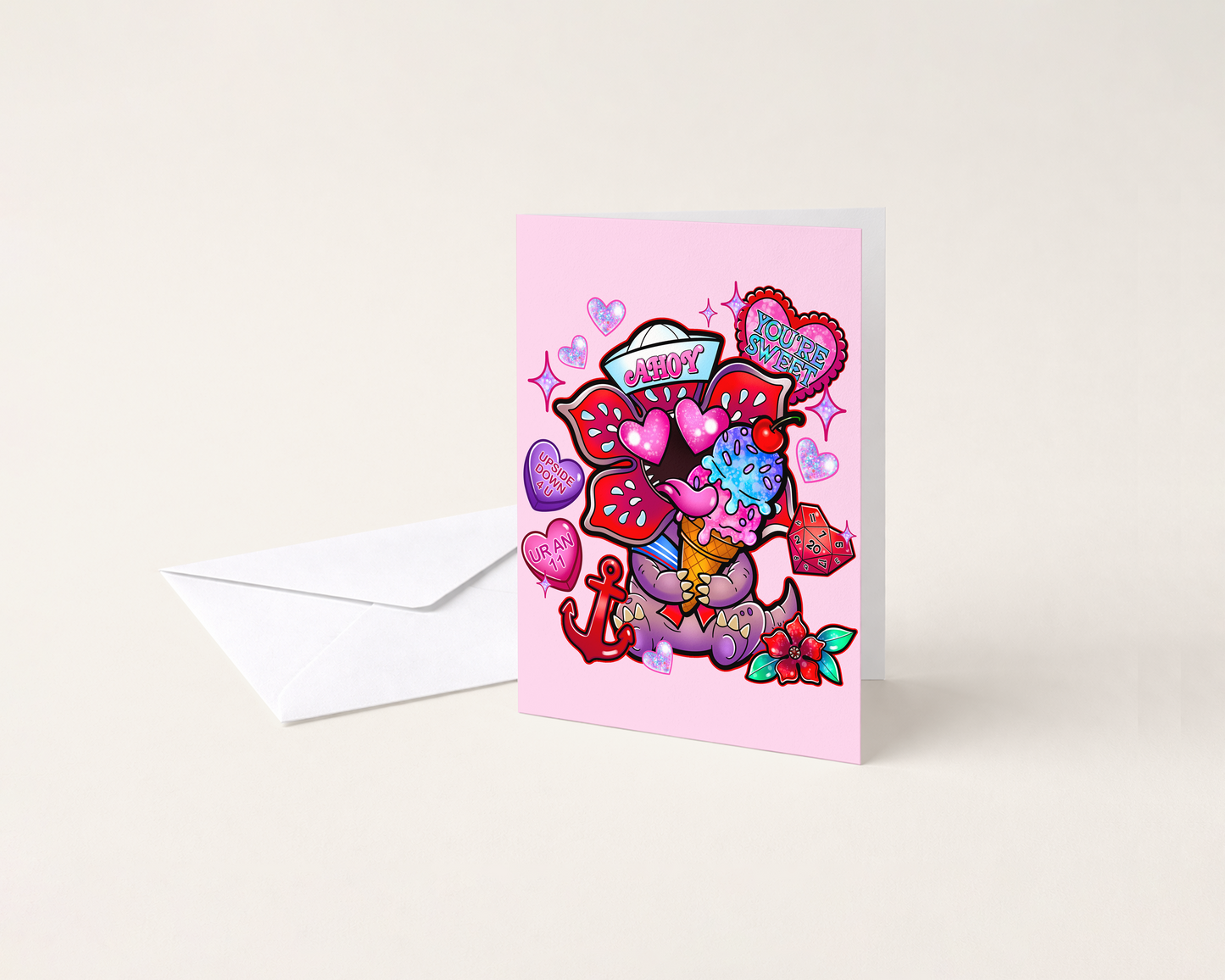 Cute Ahoy Monster Valentine’s Card