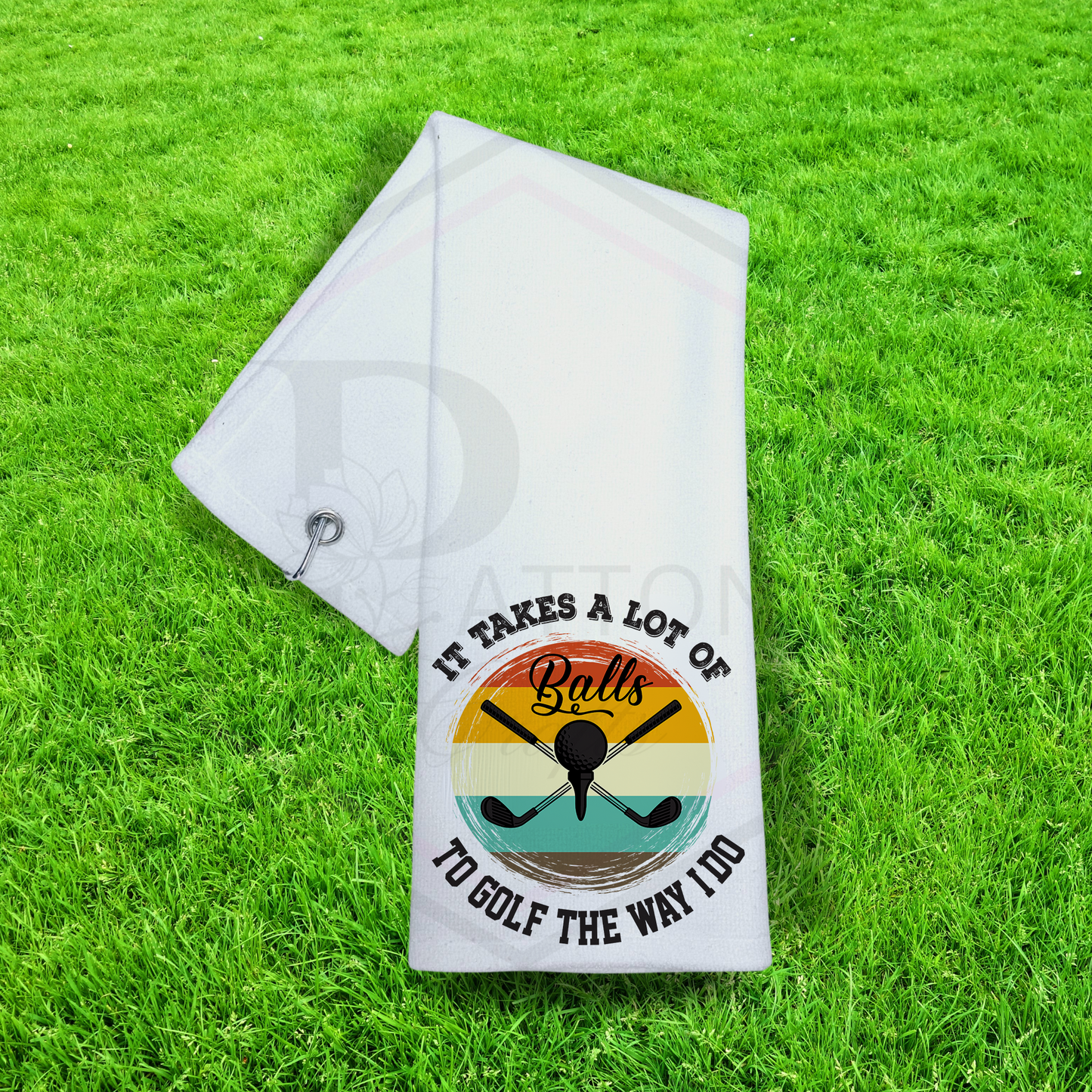 Golf towel | A lot of balls | Clipped Golf towel