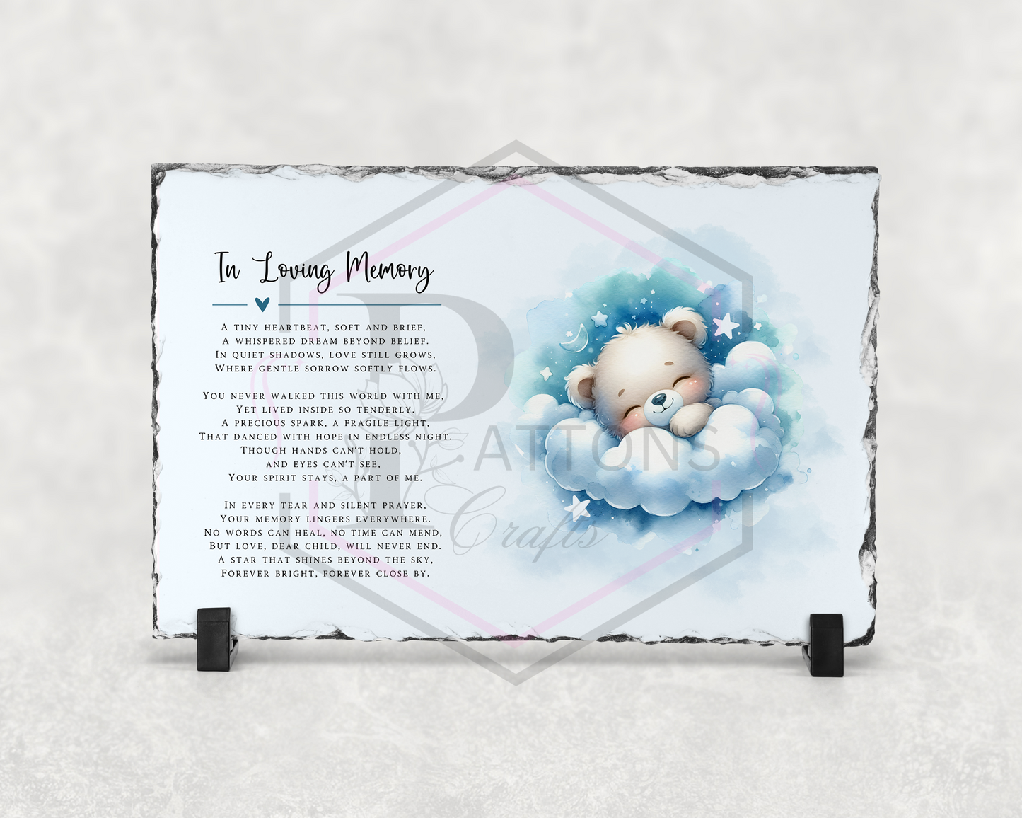 Memorial Slate | Child loss Memorial | Blue