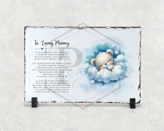 Memorial Slate | Child loss Memorial | Blue