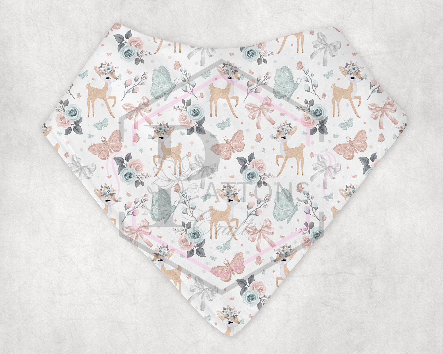 Bandana Bib | Baby reindeer | Personalised Dribble Catcher