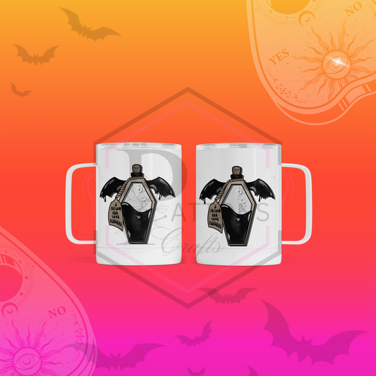 Travel mug | White Handled travel mug | Bat Potion