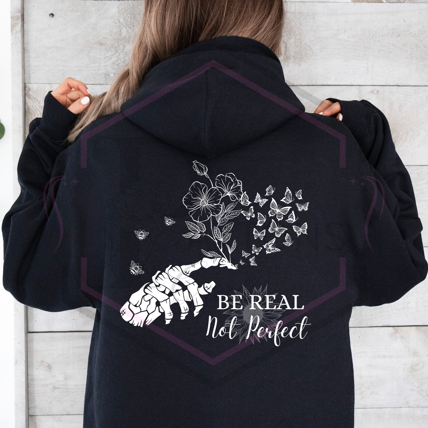 Hoodie | Be Real not Perfect | Hooded Sweatshirt