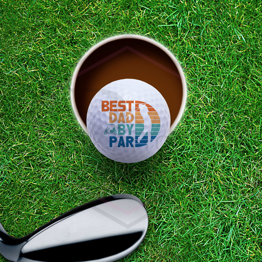 Golf ball set | Best dad by par | Printed golf balls