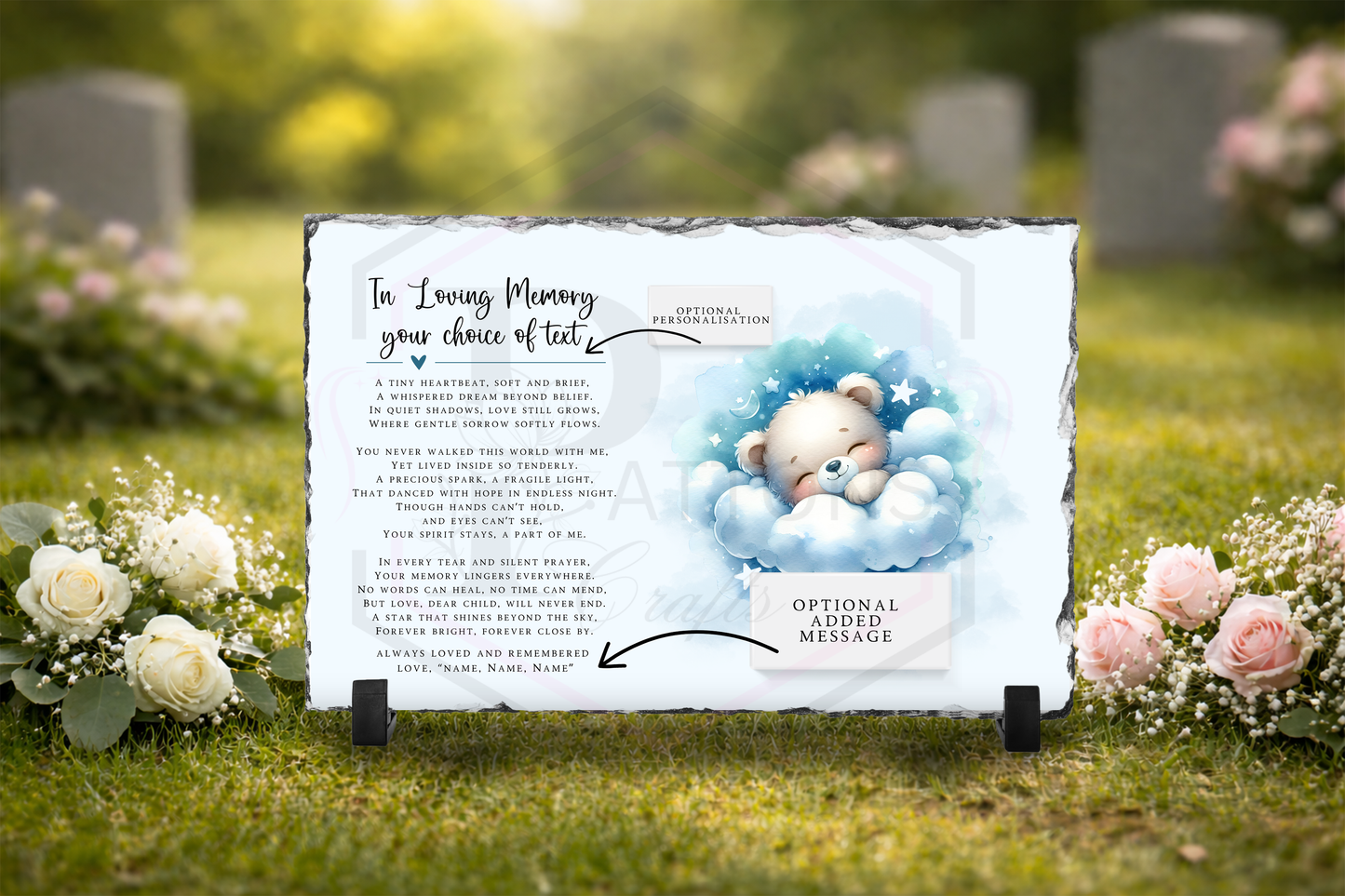 Memorial Slate | Child loss Memorial | Blue