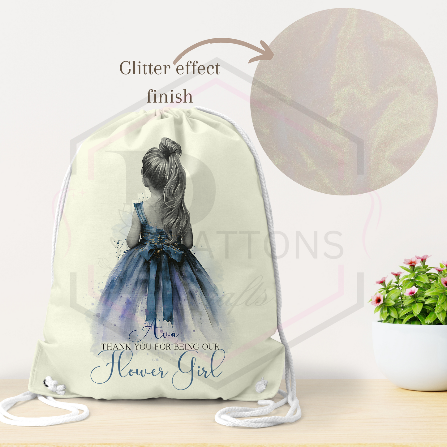 Personalised Flower Girl Glitter Bag | Flower Girl Gift | Multiple Option