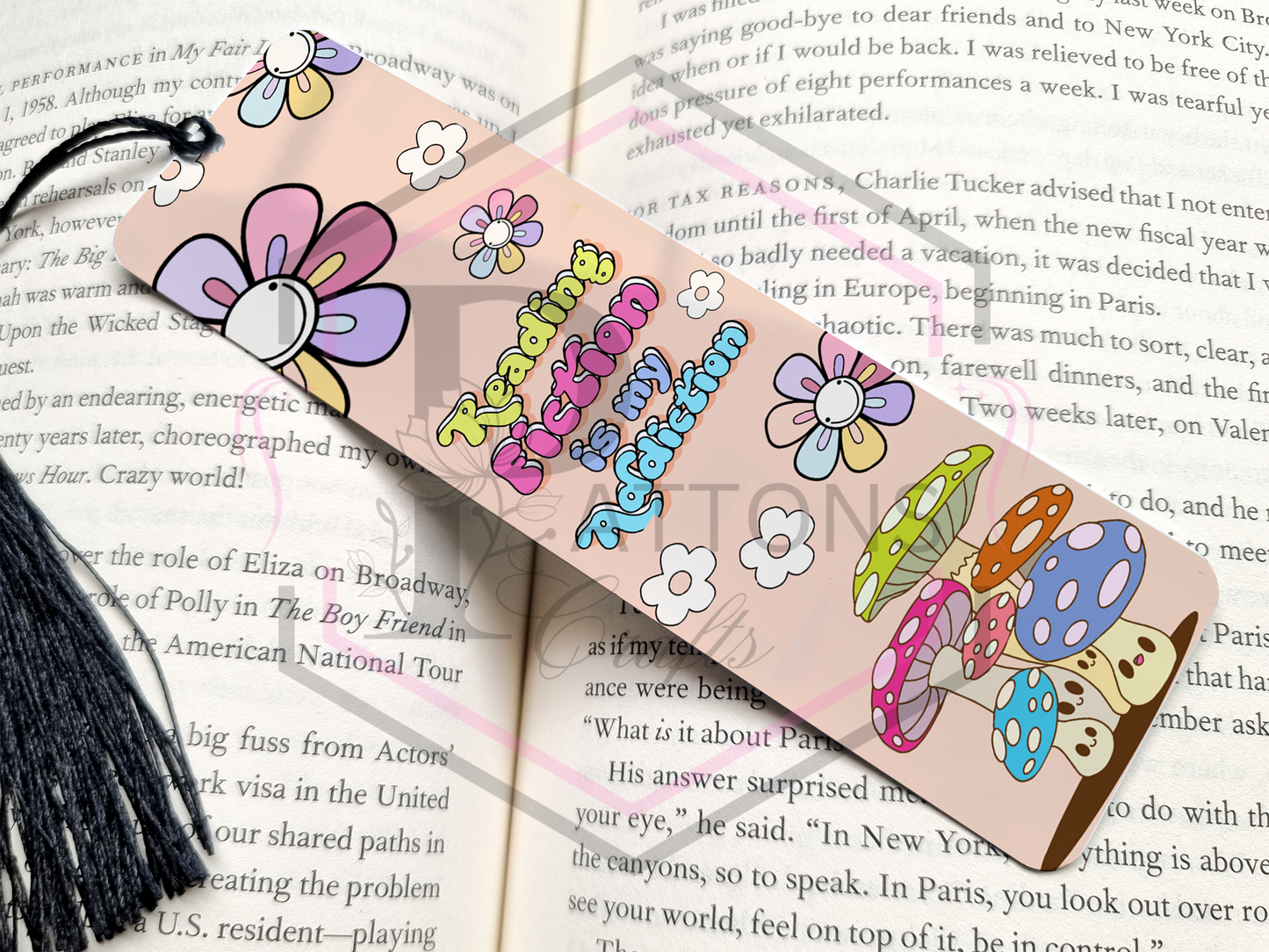 Bookmark | Reading fiction is my addiction | Metal bookmark