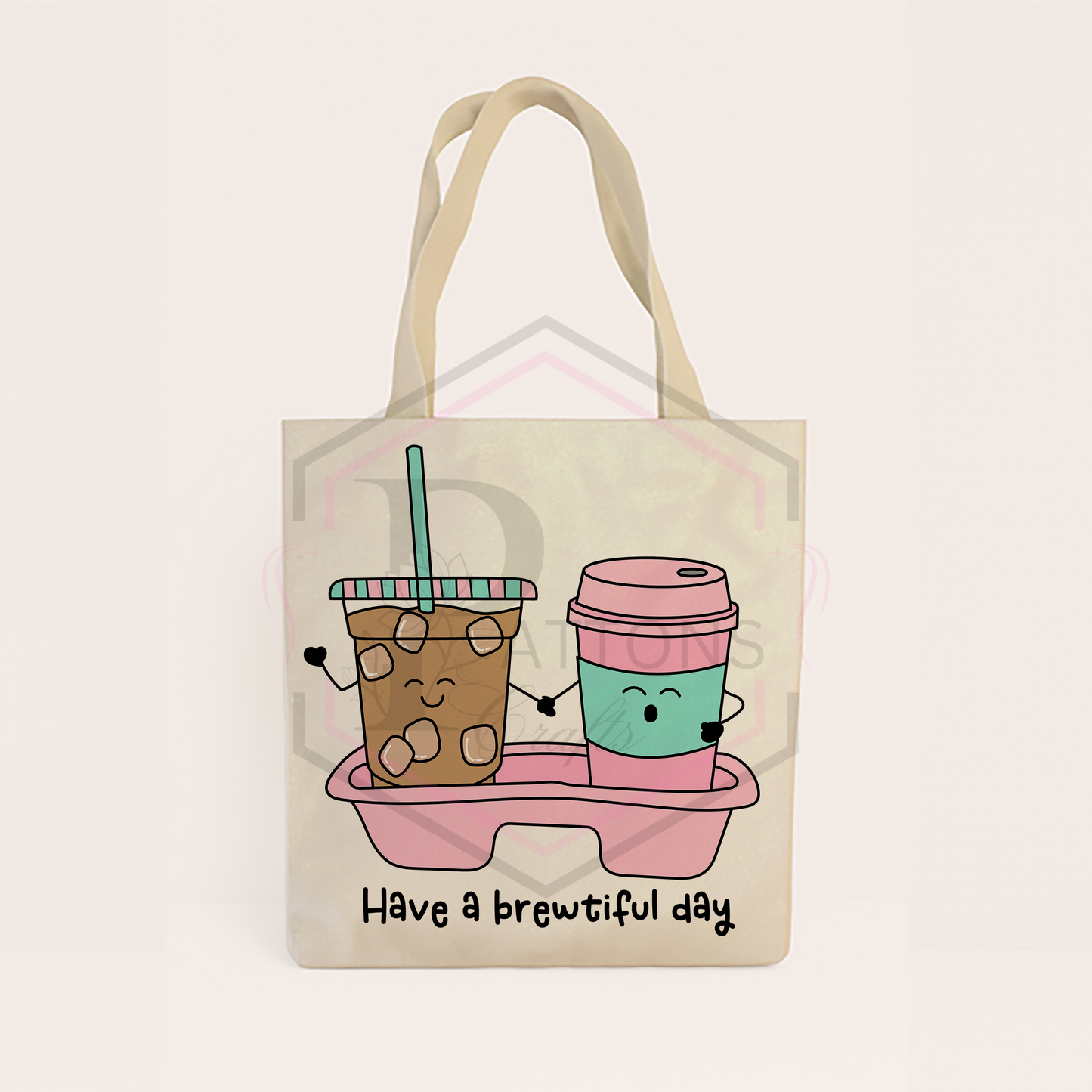 Glitter tote bag | Have a brewtiful day